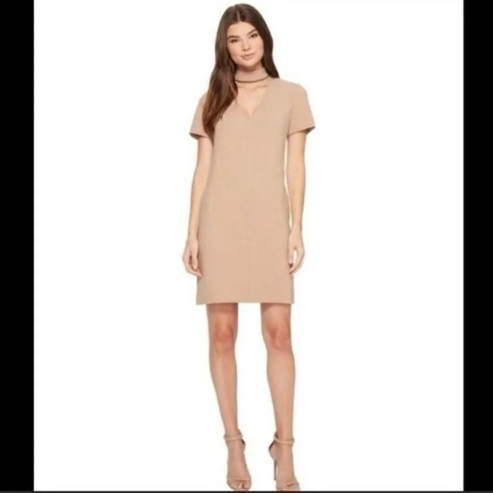Trina Turk Silver luxe Drape Choker Dress Size 2